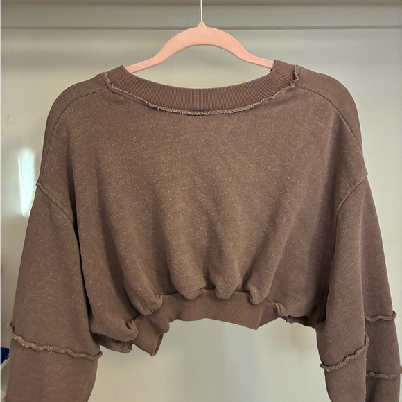 Urban Outfitters Mauve Cropped Ribneck Sweatshirt - Picture 3 of 3